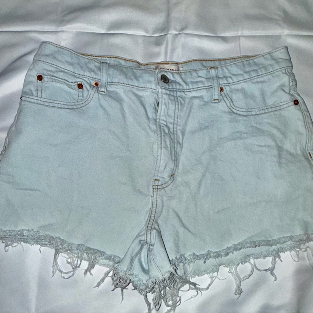 Lucky Brand Blue Jean Shorts Distressed Mid-Rise